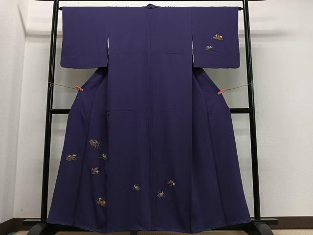 平和屋着物■訪問着 総刺繍 流水草花文 金糸 正絹 逸品 CABM6670ua