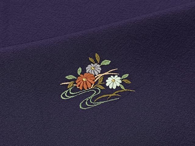 平和屋着物■訪問着 総刺繍 流水草花文 金糸 正絹 逸品 CABM6670ua