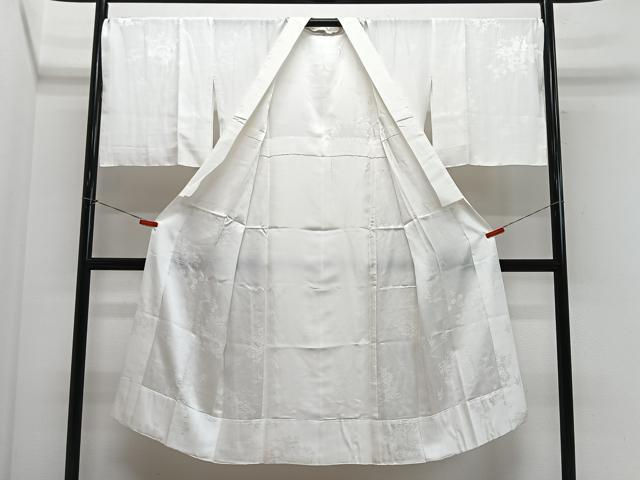 平和屋着物■長襦袢 無双仕立て 流水草花地紋 正絹 逸品 CABM6716ua