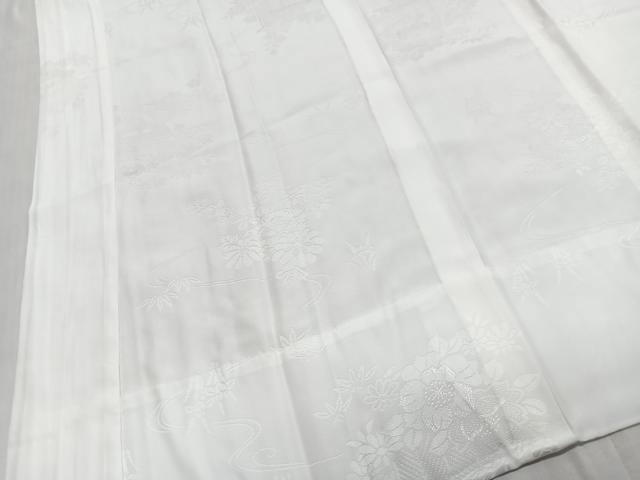 平和屋着物■長襦袢 無双仕立て 流水草花地紋 正絹 逸品 CABM6716ua