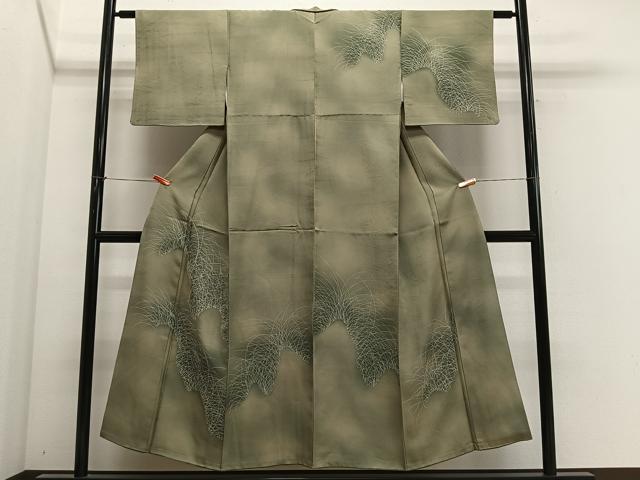 平和屋着物■訪問着 芝草文 暈し染め 正絹 逸品 CABM6724ua