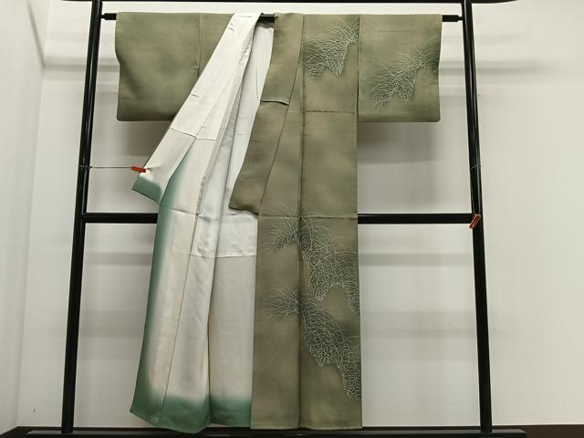 平和屋着物■訪問着 芝草文 暈し染め 正絹 逸品 CABM6724ua