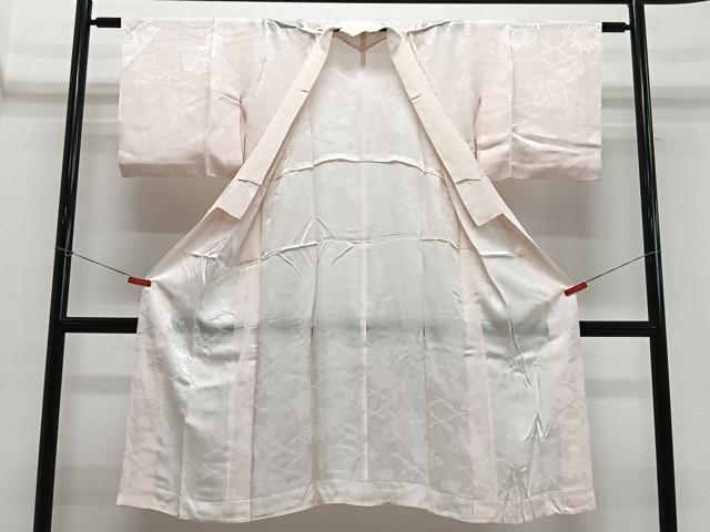 平和屋着物■長襦袢 袷 草花地紋 桜色 正絹 逸品 CABM6745ua