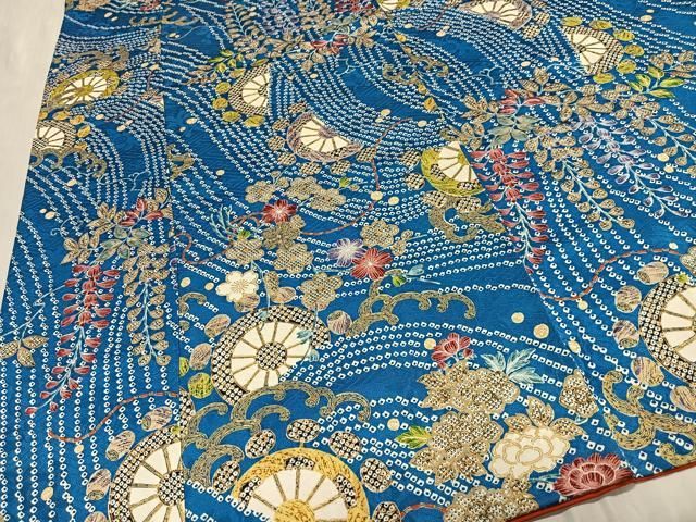平和屋着物■豪華振袖 車輪草花文 金彩 正絹 逸品 CABM6749ua