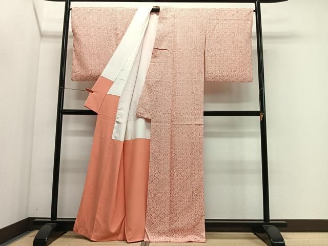 平和屋着物■上質な小紋 総絞り 麻の葉文様 正絹 逸品 CABM6760ua
