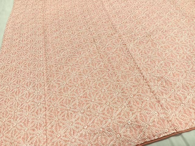 平和屋着物■上質な小紋 総絞り 麻の葉文様 正絹 逸品 CABM6760ua