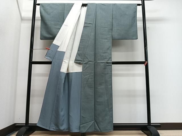 平和屋着物■上質な色無地 柳煤竹色 正絹 逸品 CABM6764ua