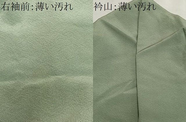 平和屋着物■上質な色無地 幻の染 岩石染 山葵色 正絹 逸品 CABM6772ua