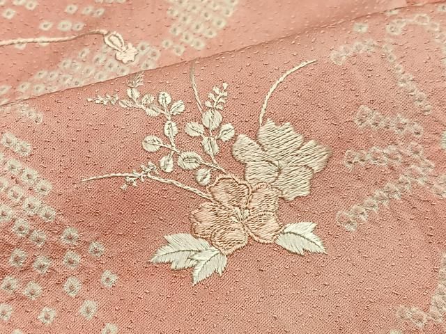 平和屋着物■訪問着 総刺繍 絞り 草花文 暈し染め 正絹 逸品 CABM6776ua
