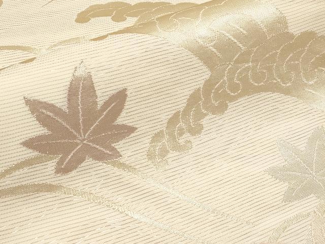 平和屋着物*夏物 六通柄袋帯 竜田川 金糸 正絹 逸品 CABM6842tx
