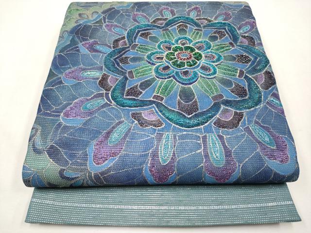 平和屋着物*夏物 中国三大刺繍 相良刺繍 太鼓柄袋帯 正倉院 銀彩 正絹 逸品 未使用 CABM6981tx