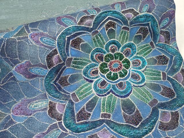平和屋着物*夏物 中国三大刺繍 相良刺繍 太鼓柄袋帯 正倉院 銀彩 正絹 逸品 未使用 CABM6981tx