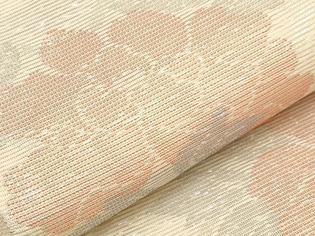平和屋着物*夏物 六通柄袋帯 牡丹 銀糸 正絹 逸品 CABM6984tx