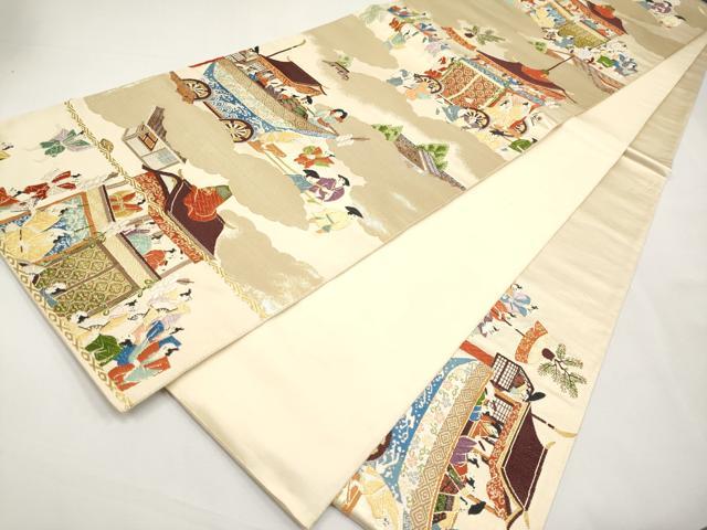 平和屋本店▼六通柄袋帯 唐織 祇園祭 純金 正絹 逸品 CABM7007tx