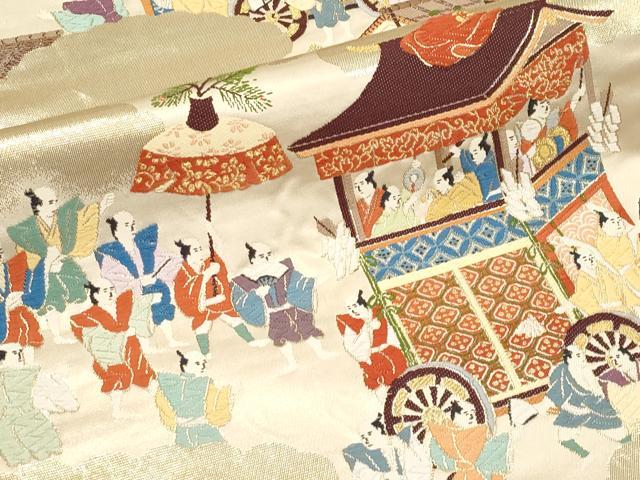 平和屋本店▼六通柄袋帯 唐織 祇園祭 純金 正絹 逸品 CABM7007tx