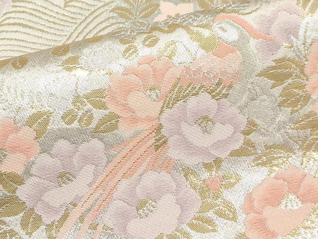 平和屋本店▼六通柄袋帯 花鳥文 純金二重箔 正絹 逸品 CABM7022tx