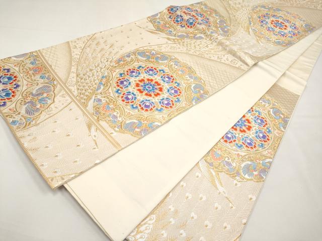 平和屋本店▼六通柄袋帯 唐織 王妃舞華文 本金箔九百錦 正絹 逸品 CABM7025tx