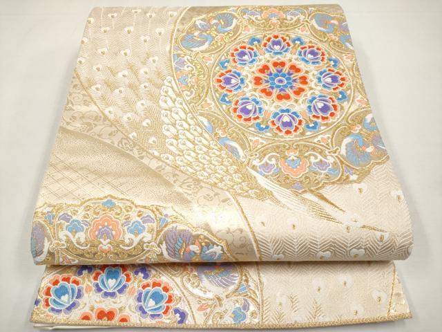 平和屋本店▼六通柄袋帯 唐織 王妃舞華文 本金箔九百錦 正絹 逸品 CABM7025tx