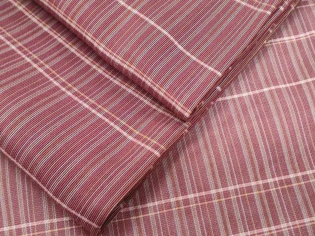 平和屋着物*夏物 お召 紗 格子文 正絹 逸品 CABM7307th