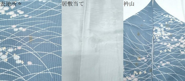 平和屋着物*夏物 小紋 縦絽 草花文 正絹 逸品 CABM7318th