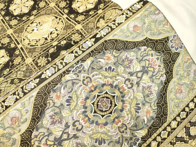 平和屋着物●西陣 六通柄袋帯 唐織 天井花鳥文 金糸 正絹 逸品 未使用 CABM7611dy