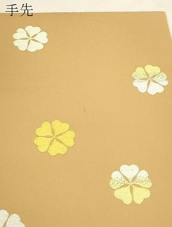 平和屋着物●龍村晋謹製 全通柄袋帯 明月桜 金銀糸 正絹 逸品 CABM7634dy