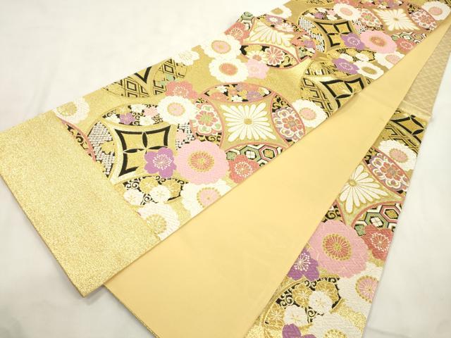 平和屋着物●西陣 大光謹製 六通柄袋帯 花丸文 金糸 逸品 CABM7652dy