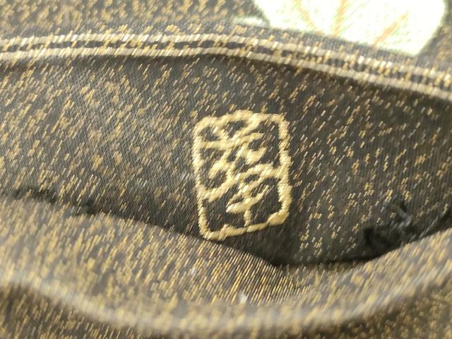 平和屋着物●爪掻き本綴れ 六通柄袋帯 作家物 風景文 黒地 金銀糸 正絹 逸品 CABM7717dy