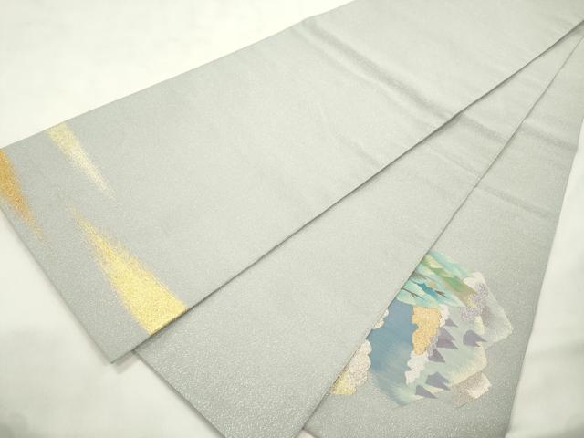 平和屋着物●爪掻き本綴れ 太鼓柄袋帯 風景文 金銀糸 正絹 逸品 CABM7723dy