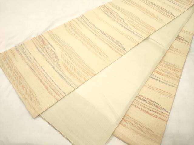 平和屋着物▽六通柄袋帯 スリーシーズン 春夏秋 横段文 正絹 逸品 CABM7753dy