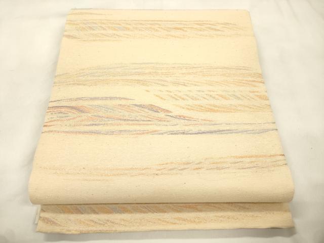 平和屋着物▽六通柄袋帯 スリーシーズン 春夏秋 横段文 正絹 逸品 CABM7753dy