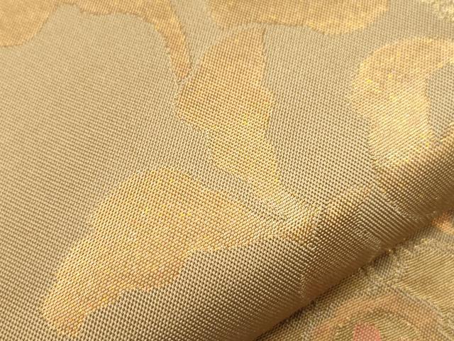 平和屋着物●織物一筋名門 織悦 全通柄 本袋帯 草花文 金糸 正絹 逸品 CABM7794dy