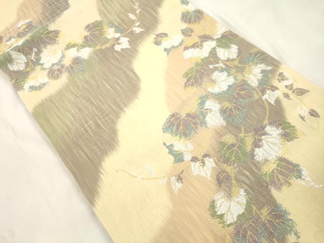 平和屋着物▽六通柄袋帯 スリーシーズン 春夏秋 蔦の葉文 金銀糸 正絹 逸品 CABM7822dy
