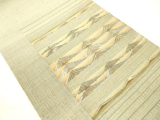 平和屋着物▽太鼓柄袋帯 スリーシーズン 春夏秋 幾何学文 金銀彩 正絹 逸品 CABM7826dy