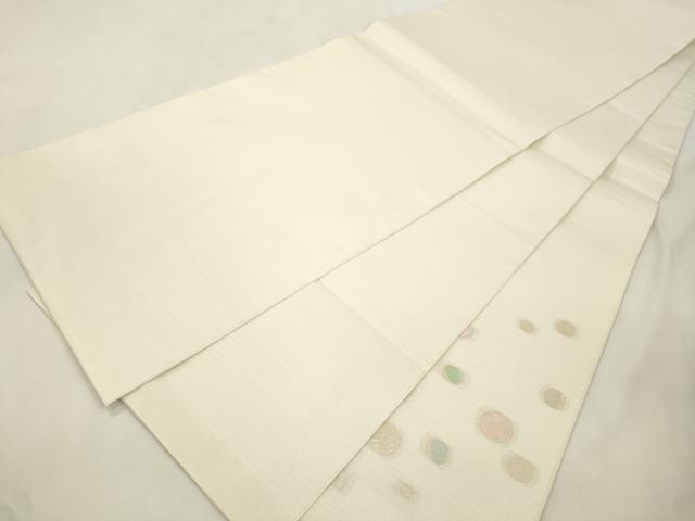 平和屋着物▽太鼓柄袋帯 スリーシーズン 春夏秋 丸文 銀糸 正絹 逸品 CABM7831dy