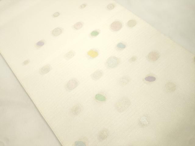 平和屋着物▽太鼓柄袋帯 スリーシーズン 春夏秋 丸文 銀糸 正絹 逸品 CABM7831dy