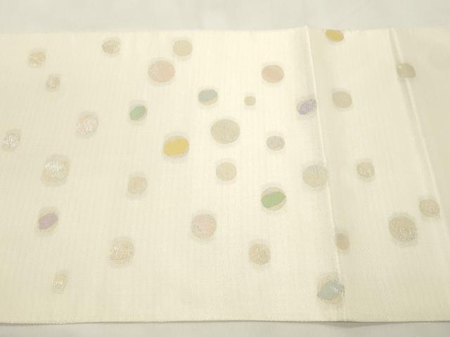 平和屋着物▽太鼓柄袋帯 スリーシーズン 春夏秋 丸文 銀糸 正絹 逸品 CABM7831dy