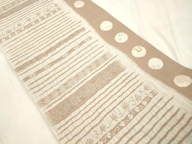平和屋着物▽全通柄袋帯 スリーシーズン 春夏秋 動物横段草花文 正絹 逸品 CABM7834dy