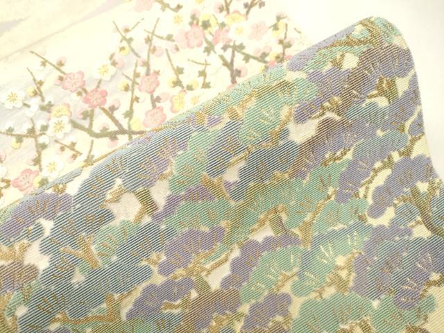 平和屋着物●六通柄袋帯 慶祝 金華山織 松竹梅 金糸 正絹 逸品 CABM7872dy