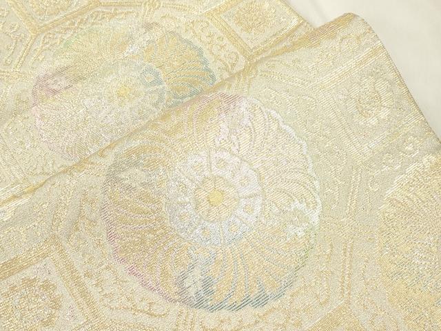 平和屋着物●龍村美術織物 たつむら 六通柄 本袋帯 洋花蜀紅 金銀糸 正絹 逸品 CABM7888dy