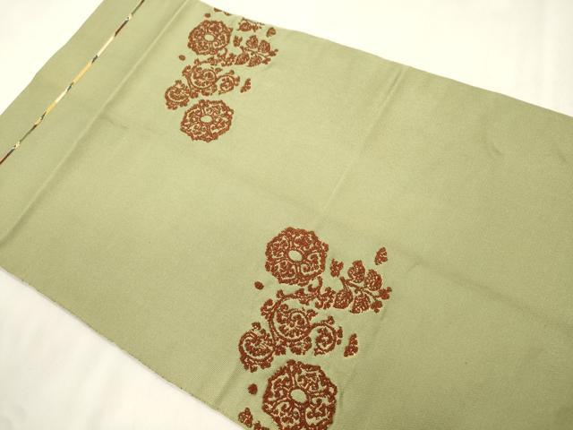 平和屋着物●龍村平蔵製 六通柄 本袋帯 天平彩菅文 金糸 正絹 逸品 CABM7889dy