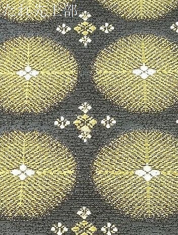 平和屋着物●袋帯 螺鈿 花丸文 黒地 金糸 正絹 逸品 CABM7893dy
