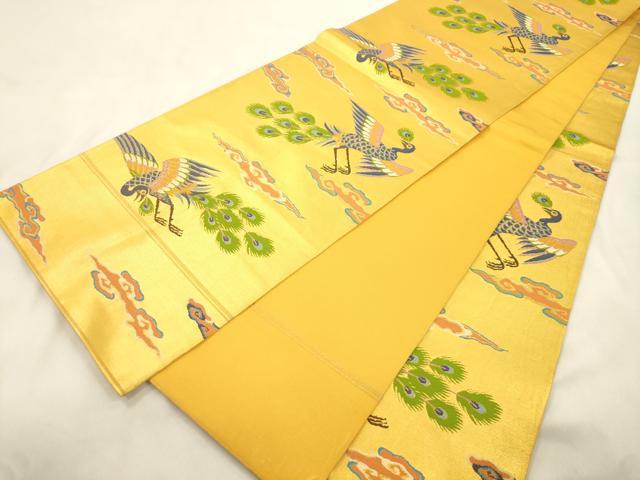 平和屋着物●織物一筋名門 織悦 全通柄 本袋帯 孔雀文 正絹 逸品 CABM7928dy