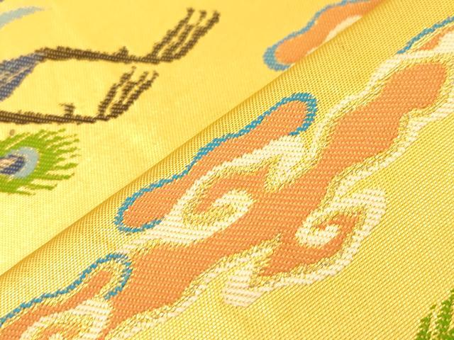 平和屋着物●織物一筋名門 織悦 全通柄 本袋帯 孔雀文 正絹 逸品 CABM7928dy