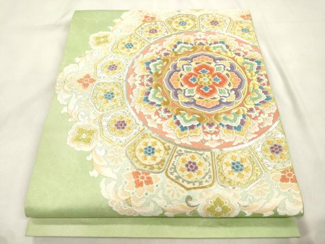 平和屋着物●太鼓柄 本袋帯 唐織 正倉院花文 金銀糸 正絹 逸品 CABM7938dy