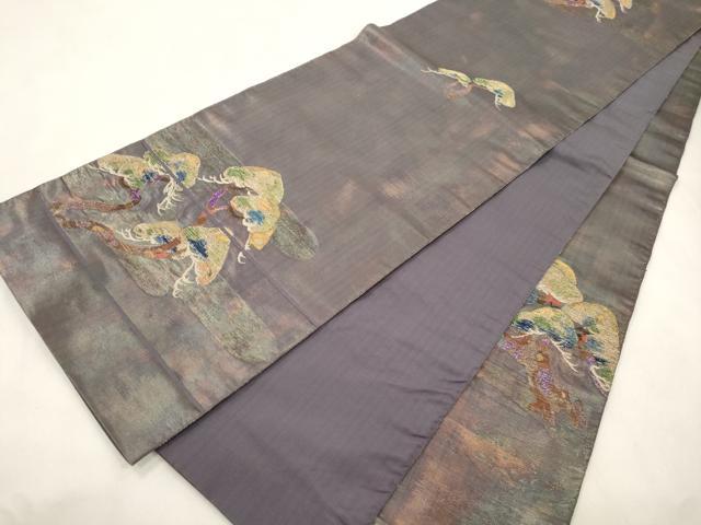平和屋着物●六通柄袋帯 松 金糸 上代115万 正絹 逸品 CABM7941dy