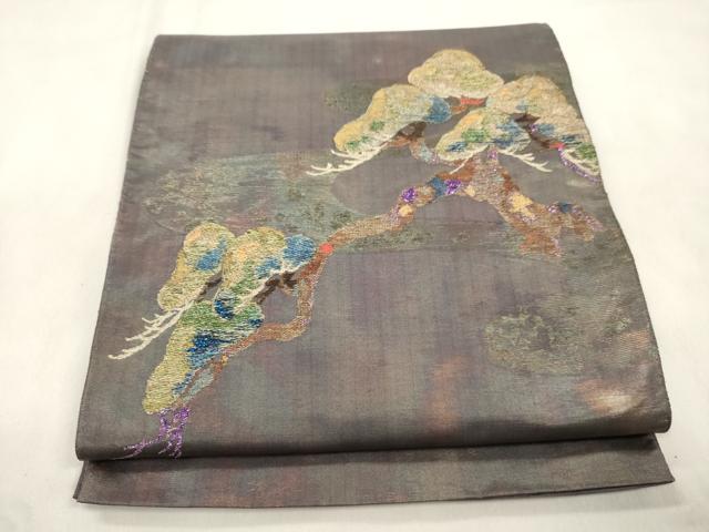 平和屋着物●六通柄袋帯 松 金糸 上代115万 正絹 逸品 CABM7941dy