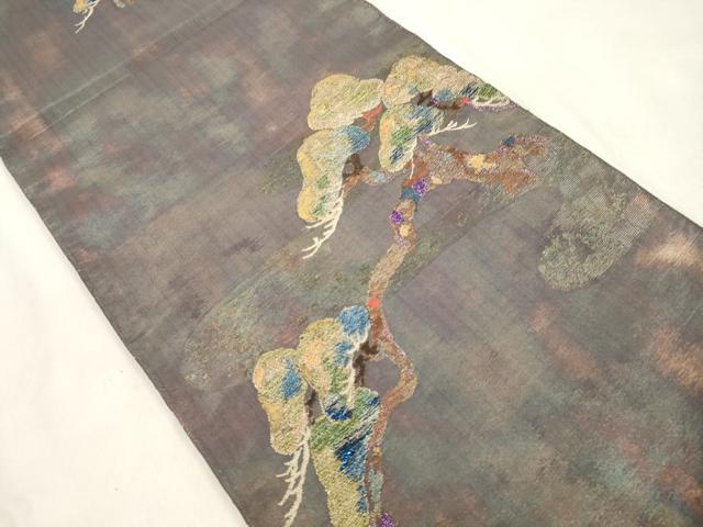 平和屋着物●六通柄袋帯 松 金糸 上代115万 正絹 逸品 CABM7941dy