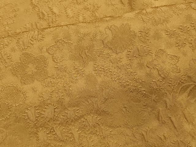 平和屋着物#道行コート 色無地 草花地紋 黄朽葉色 正絹 逸品 CABM8238in