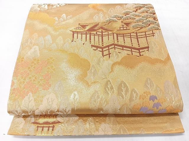 平和屋着物◎六通柄袋帯 京の四季 金糸 正絹 逸品 CABM8406nb